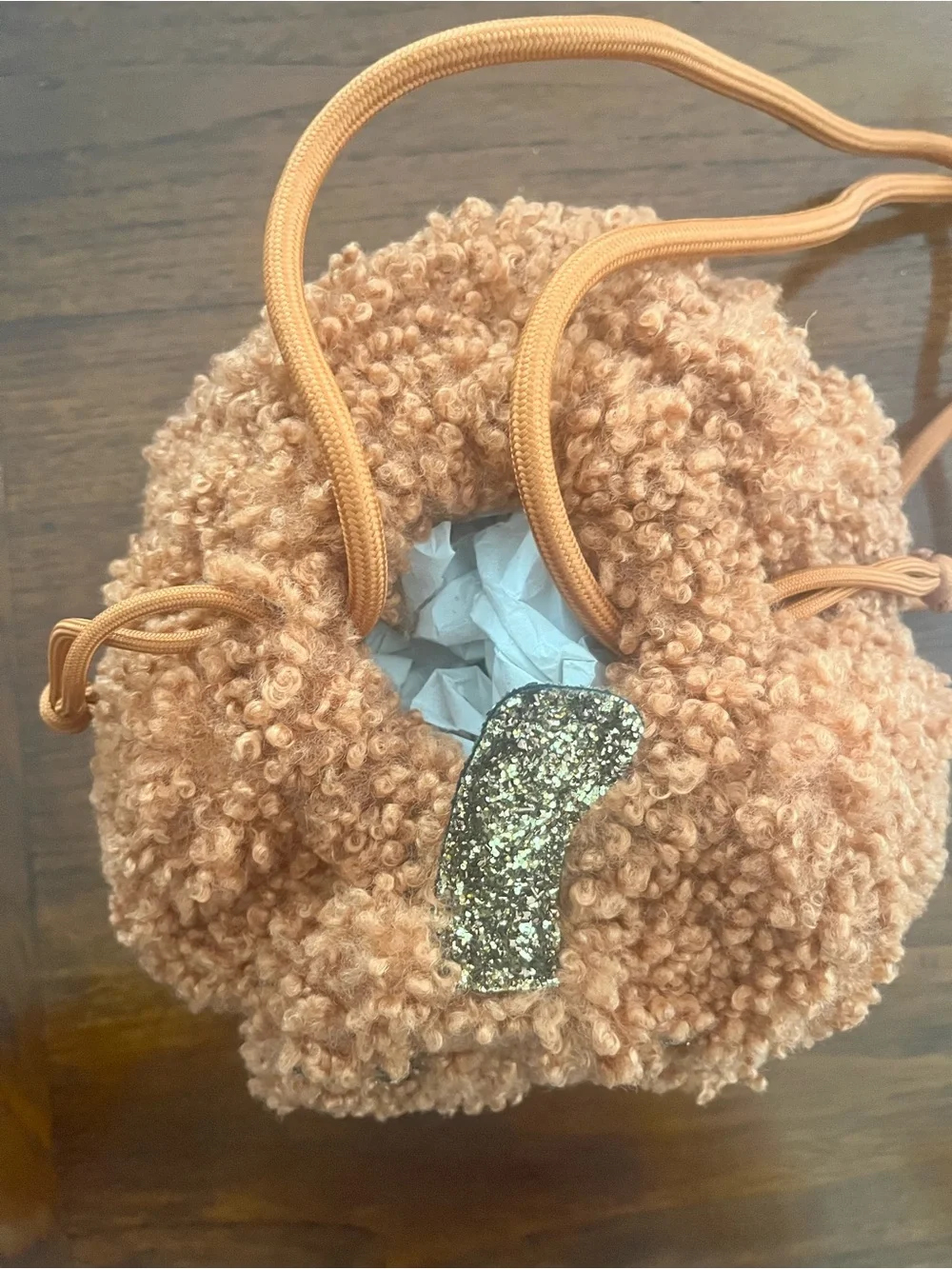 New With Tags! Zara Kids Fleece Pumpkin Jack-o-Lantern Bag Halloween Purse